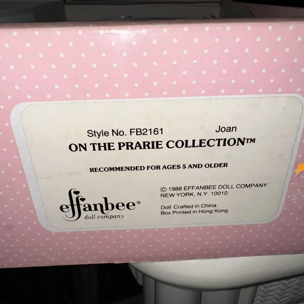 Effanbee Doll 1988  On The Prarie. Joan Vintage With Original Tags And Box.